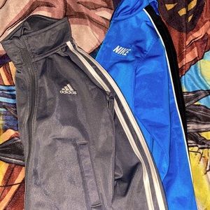 2 boys size 5 & 7 track jackets being sold together Nike and Adidas